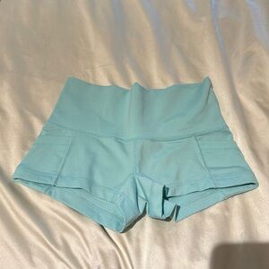 Popflex Active Booty Shorts Mermaid Collection Size 2 Seafoam Blue